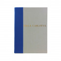 Cobalto guest book in blue leather and antique parchment paper - Conti Borbone - Block letters